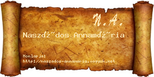 Naszádos Annamária névjegykártya