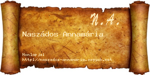 Naszádos Annamária névjegykártya